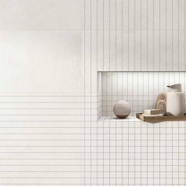 A1094 Nuages Stripes Lines Square Blanco