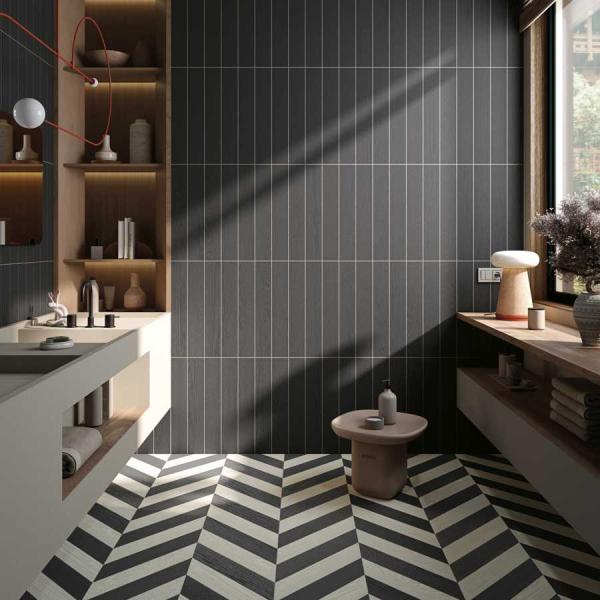 A1119 Chevron Tiveden Blanco Negro Tablilla Tiveden Negro