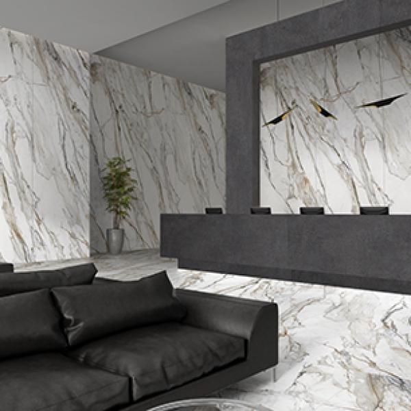 Amb Calacatta Paonazzo Hond 1200x3000x6 & Atrium Anthracite 1000x3000x6