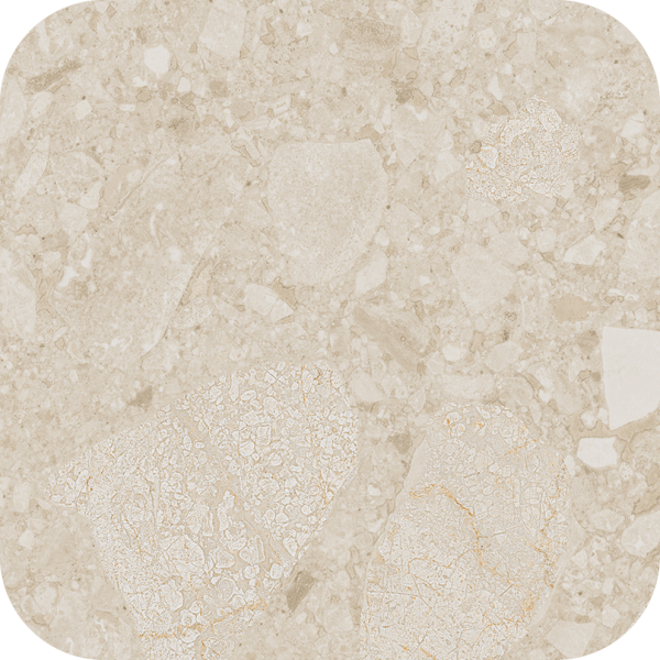 CHECKERS ROUNDED CREAM BEACH 28,5X28,5