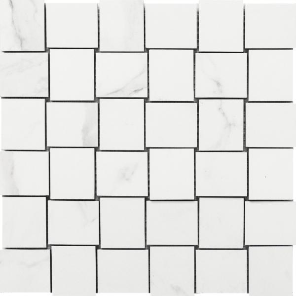 PR38558BI26332 300000000000044159 STATUARIO BASKET WEAVE BRILLO 30X30 SZ6