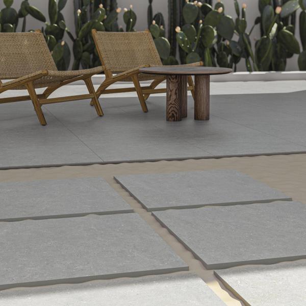 QYMH1818BI38603 ACRON 12 AMBIENTE DETALLE ACRON ANTHRACITE 60X60 20MM SOBRE ARENA EX SZ3