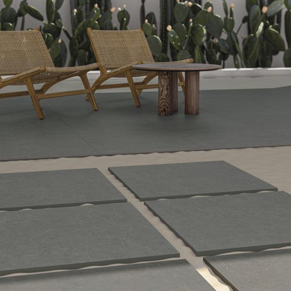 QYMH1819BI38604 ACRON 13 AMBIENTE DETALLE ACRON ANTHRACITE 60X60 20MM SOBRE ARENA EX SZ3