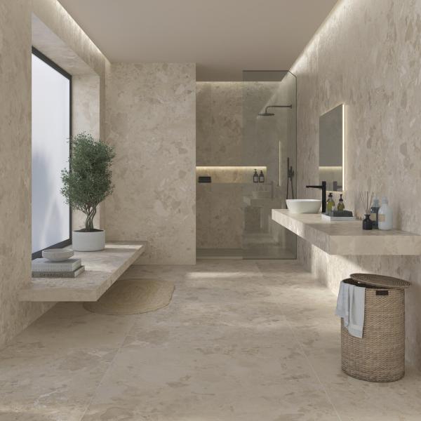 QYMH2598BI55417 EDGE 07 AMBIENTE EDGE SAND 120X280 PAV EDGE SAND 120X120 BANO SZ8