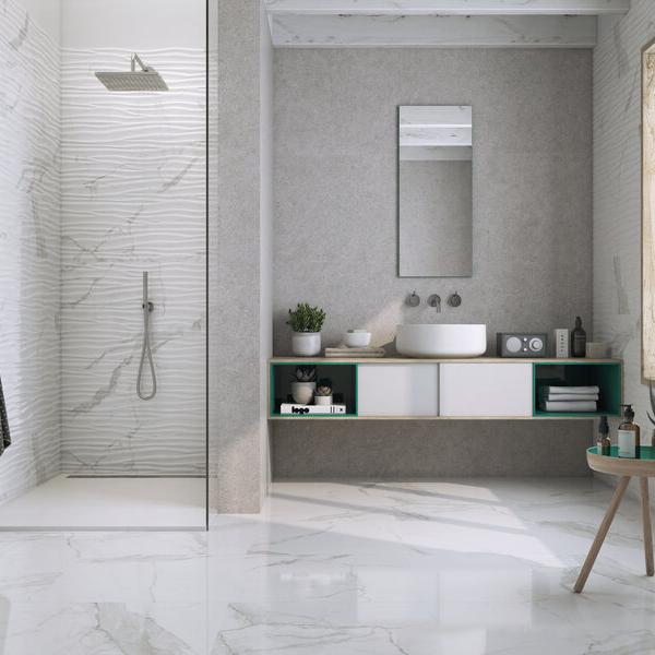 QYMH700BI23211 STATUARIO 24 AMBIENTE RELIEVE STATUARIO WAVE 30X90 GRANITE GREY 30X90 SZ7