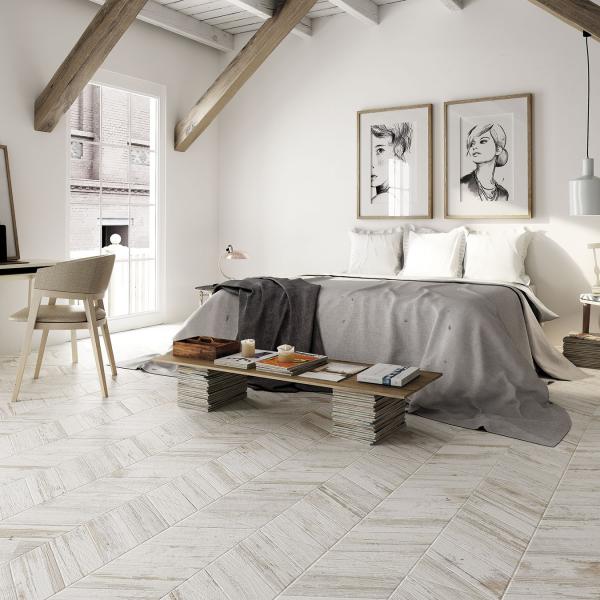 Tribeca Spiga Blanco 45x90