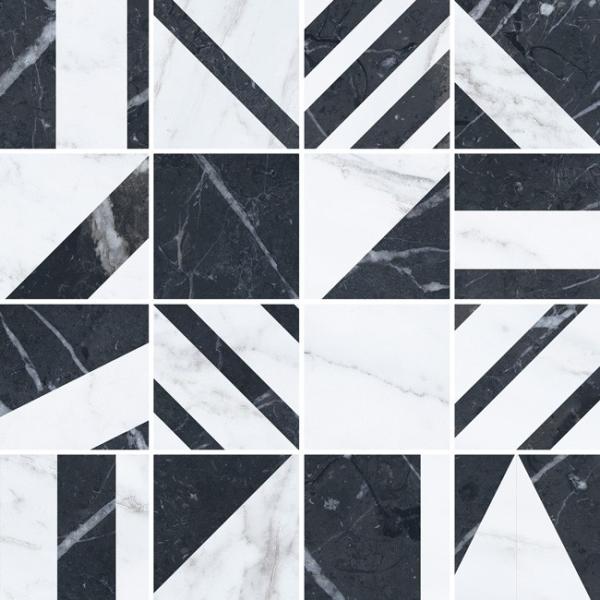 VelvetMosaico Geo Negro30x30