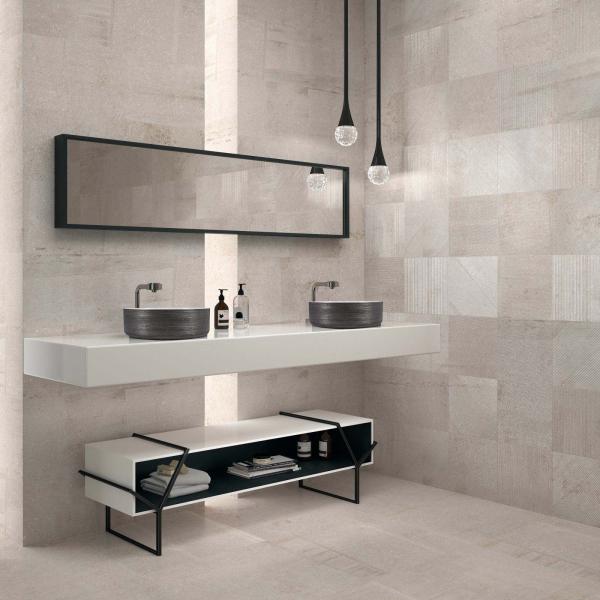 Amb Diurne Grey 30x90 60x60 Decor Eclat Grey 30x90 Lavabo Heller Duo 2000x