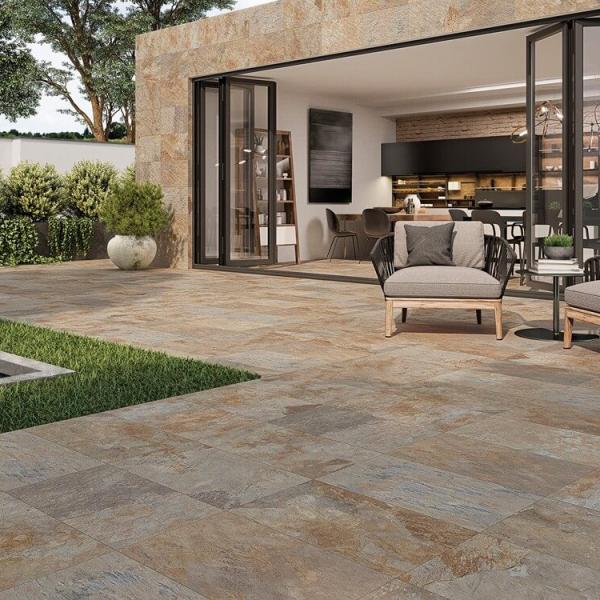 Gayafores Ardesia Antislip Ocre Stone Porcelain Tiles 2